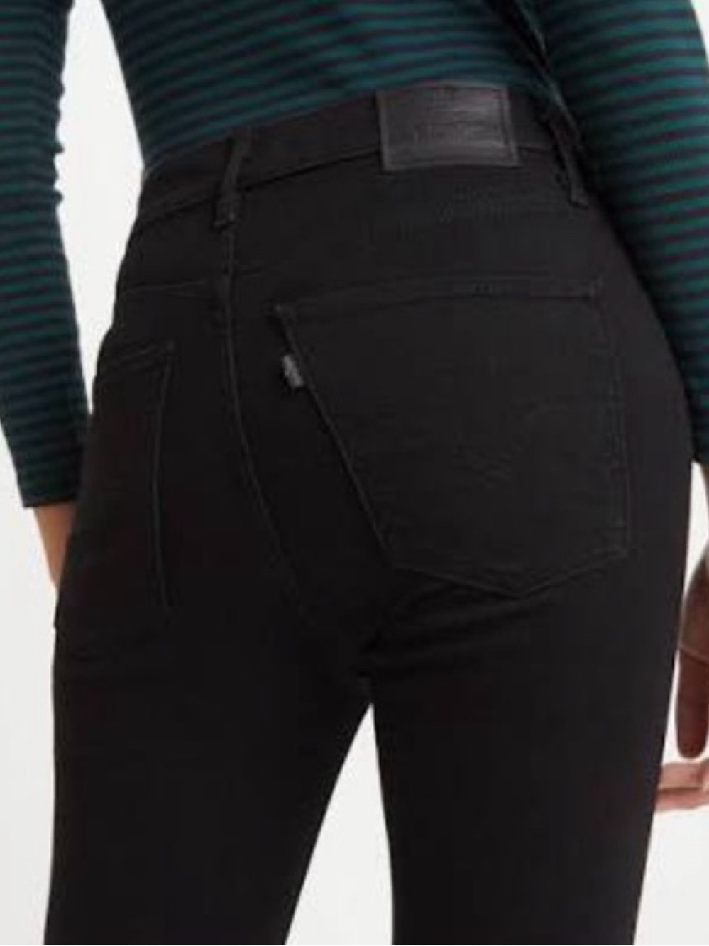 Levi's Mile High Super Skinny High Rise Black Denim Jeans Size 29